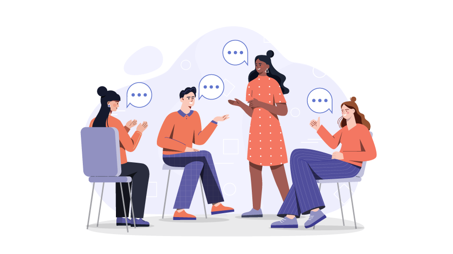 Ilustração de pessoas conversando