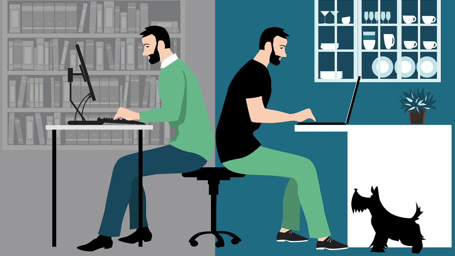 imagem de dois homens em dois modelos de trabalho diferentes.